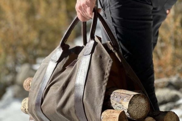 Oilskin Log Carrier