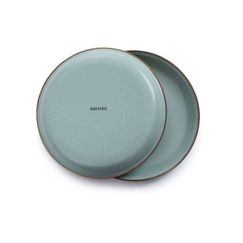 Mint Coloured Enamel Dinner Plates 5 Mint Coloured Enamel Dinner Plates Base and Top